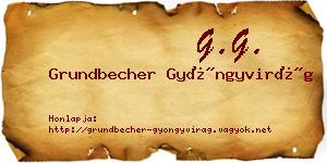 Grundbecher Gyöngyvirág névjegykártya